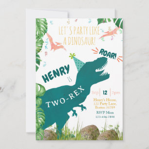 Invitation Anniversaire Dinosaur Invitation Deux R