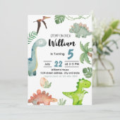 Invitation Anniversaire Dinosaur, Invitation Dinos (Debout devant)
