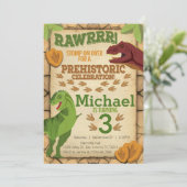 Invitation Anniversaire Dinosaur, Invitation T-Rex (Debout devant)