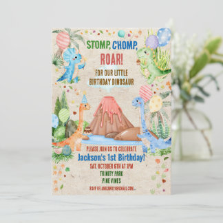 Invitation Anniversaire Dinosaure Fête Dino Animal
