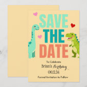 Invitation anniversaire dinosaure pour enfants (Devant / Derrière)