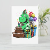 Invitation Anniversaire Dinosaure Pour Un T Rex De 9 Ans (Debout devant)