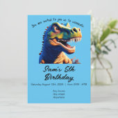 Invitation Anniversaire Dinosaure rugissant. Modif (Debout devant)