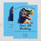 Invitation Anniversaire Dinosaure rugissant. Modif (Devant / Derrière)