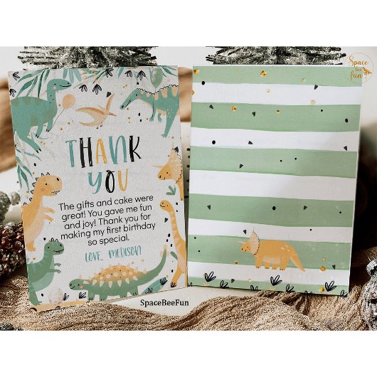 Invitation Anniversaire Dinosaure Trois Rex Merci Garçon Dino