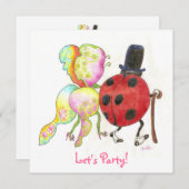 Invitation anniversaire d'insecte (Devant / Derrière)