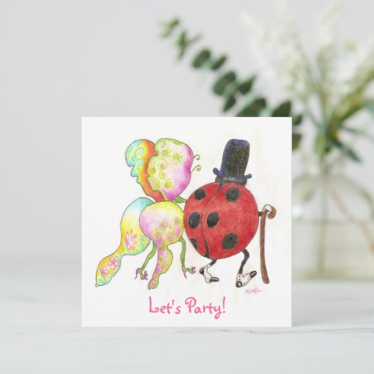 Invitation anniversaire d'insecte (Debout devant)