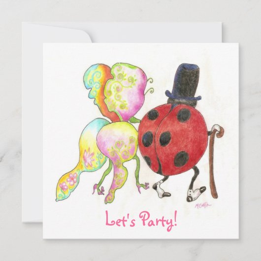 Invitation anniversaire d'insecte (Devant)