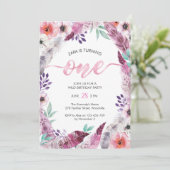 Invitation Anniversaire d'invitation de Boho d'anniversaire (Debout devant)