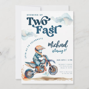 Invitation Anniversaire Dirt Bike Deux Trop Vite