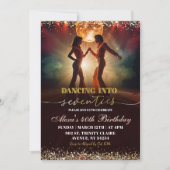 Invitation Anniversaire disco danse groovy or 70s (Devant)