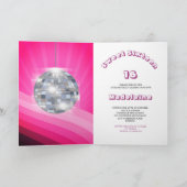 Invitation Anniversaire Disco Sweet sixteen rose (Intérieur)