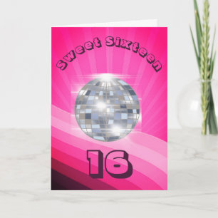 Invitation Anniversaire Disco Sweet sixteen rose