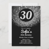invitation anniversaire disco, vintage, danse (Devant)