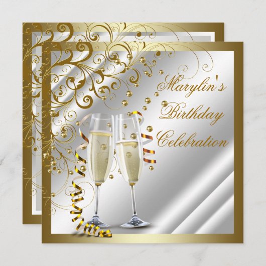 Invitation Anniversaire d'Ivoire et d'Or (Devant / Derrière)