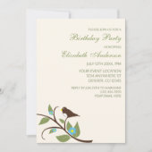 Invitation Anniversaire d'oiseau (Devant)