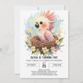 Invitation Anniversaire d'oiseaux modifiables moderne (Devant)