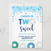 Invitation Anniversaire Donut Two Sweet Fête Donut (Devant)
