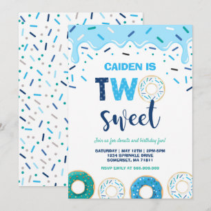 Invitation Anniversaire Donut Two Sweet Fête Donut