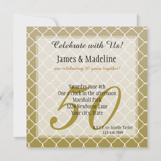 Invitation Anniversaire d'or (Dos)