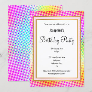 INVITATION ANNIVERSAIRE D'OR EN PLAIN CLAIR ÉLÉGANT