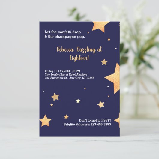 Invitation anniversaire d'or moderne (Debout devant)