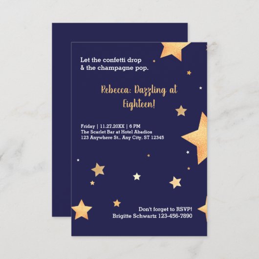 Invitation anniversaire d'or moderne (Devant / Derrière)