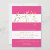 Invitation Anniversaire d'or rose chaud (Devant)