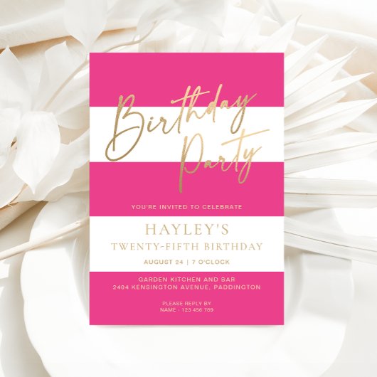 Invitation Anniversaire d'or rose chaud