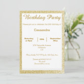 INVITATION ANNIVERSAIRE D'OR SIMPLE ET DE PARTIES SCINTILLANT (Debout devant)