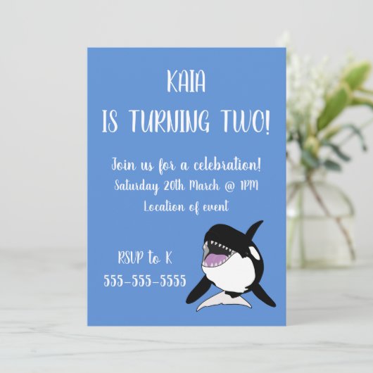 Invitation Anniversaire d'Orca (Debout devant)