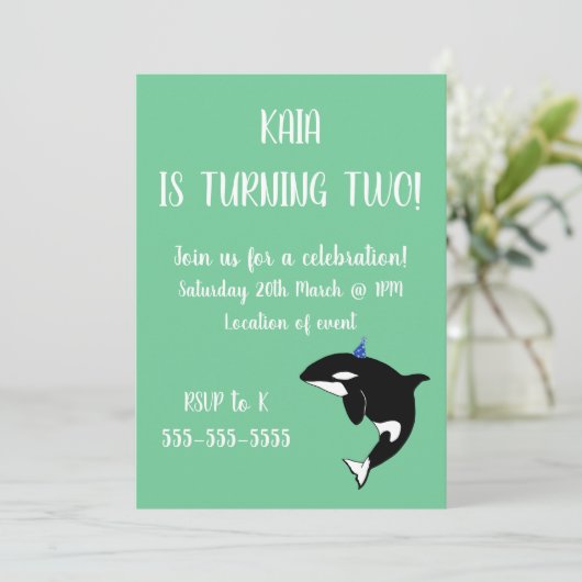 Invitation Anniversaire d'Orca (Debout devant)
