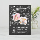 Invitation anniversaire double célébration Fun Doo (Debout devant)