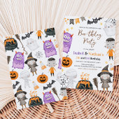 Invitation Anniversaire double Halloween Monstres