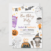 Invitation Anniversaire double Halloween Monstres (Devant)