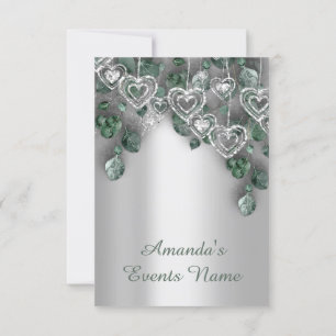 Invitation Anniversaire doux 16 ans BRIDAL Fête ROSE Argent G