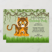 Invitation Anniversaire doux MIGNON de jungle de vignes de (Devant / Derrière)