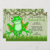 Invitation Anniversaire doux MIGNON de jungle de vignes de (Devant / Derrière)