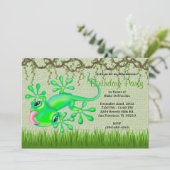 Invitation Anniversaire doux MIGNON de jungle de vignes de (Debout devant)