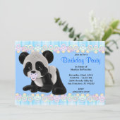 Invitation Anniversaire doux MIGNON d'ours panda de bébé de (Debout devant)