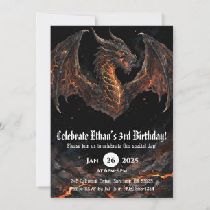 Invitation Anniversaire Dragon Aquarelle