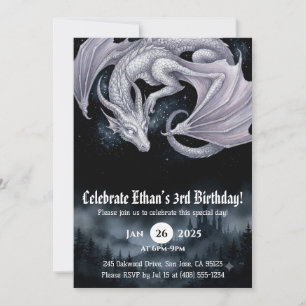 Invitation Anniversaire Dragon Aquarelle