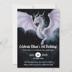 Invitation Anniversaire Dragon Aquarelle