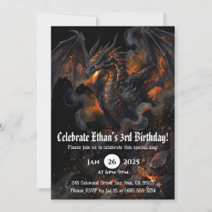 Invitation Anniversaire Dragon Aquarelle