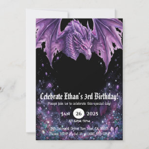 Invitation Anniversaire Dragon Aquarelle