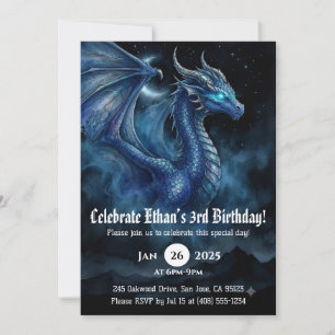 Invitation Anniversaire Dragon Aquarelle