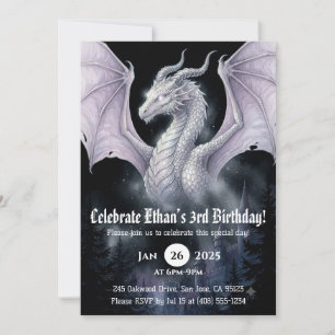 Invitation Anniversaire Dragon Aquarelle