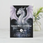 Invitation Anniversaire Dragon Aquarelle (Debout devant)