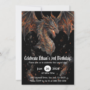 Invitation Anniversaire Dragon Aquarelle