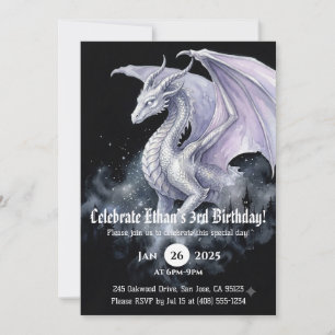 Invitation Anniversaire Dragon Aquarelle